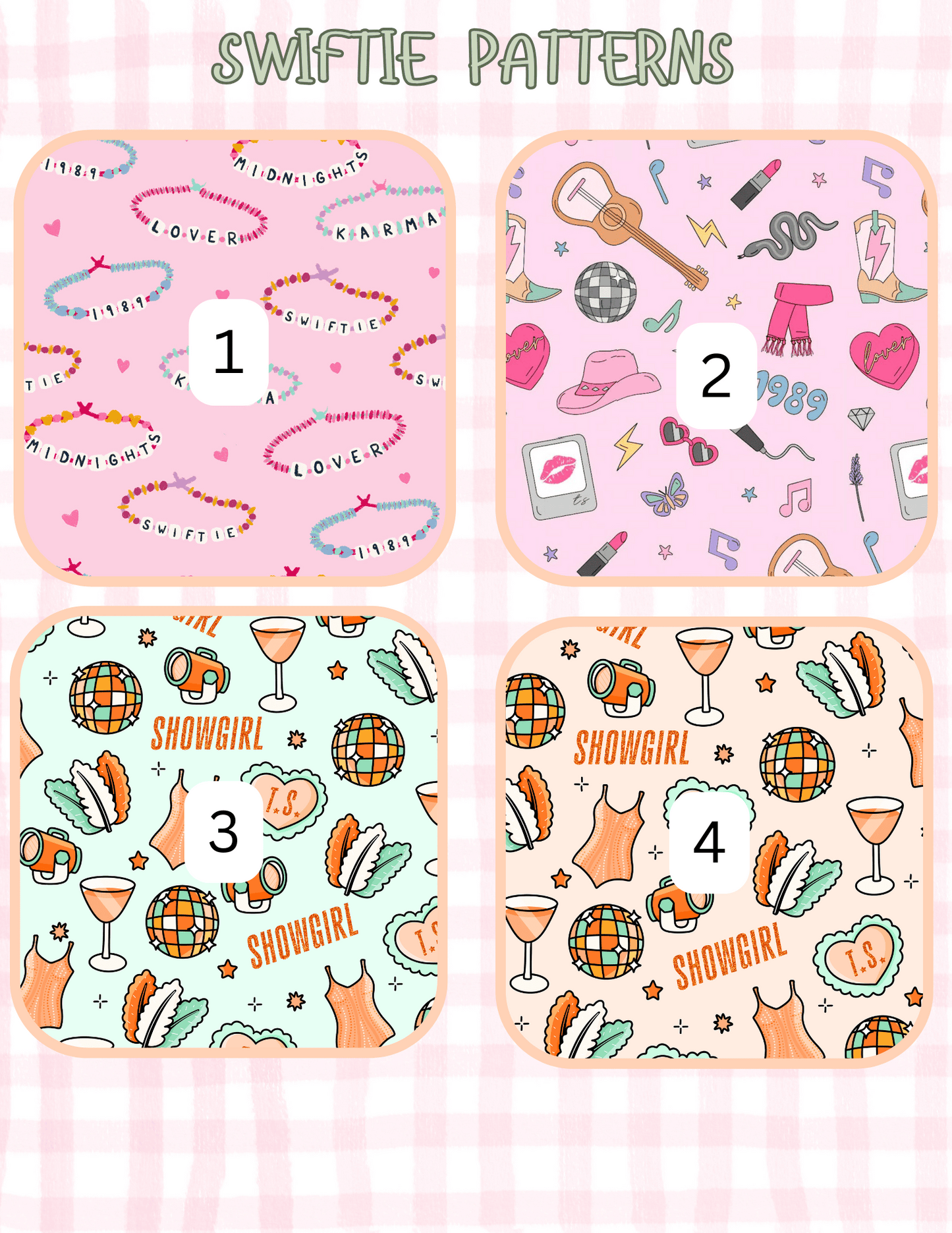 SWIFTIE/TEACHER PATTERNS ALL SIZES SLEEVES/POUCHES