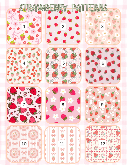 STRAWBERRY PATTERNS ALL SIZES SLEEVES/POUCHES