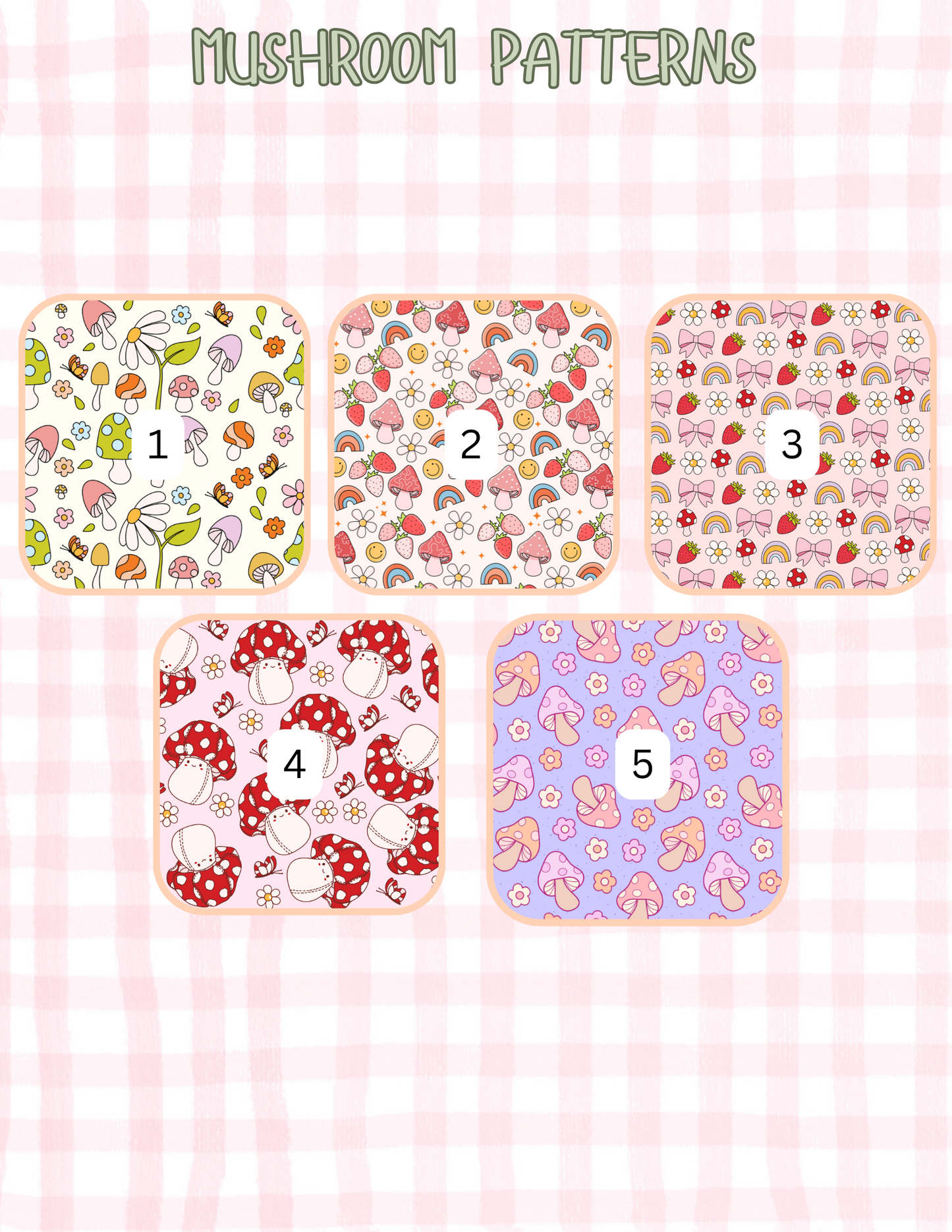 MUSHROOM PATTERNS ALL SIZES SLEEVES/POUCHES