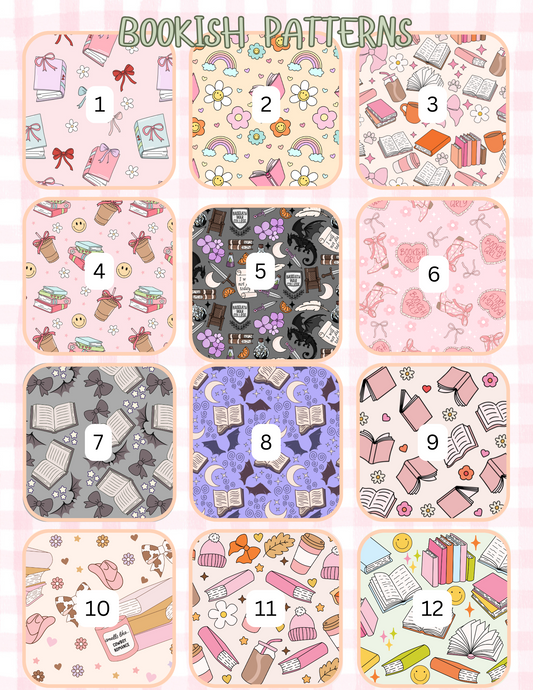 BOOKISH PATTERNS ALL SIZES SLEEVES/POUCHES