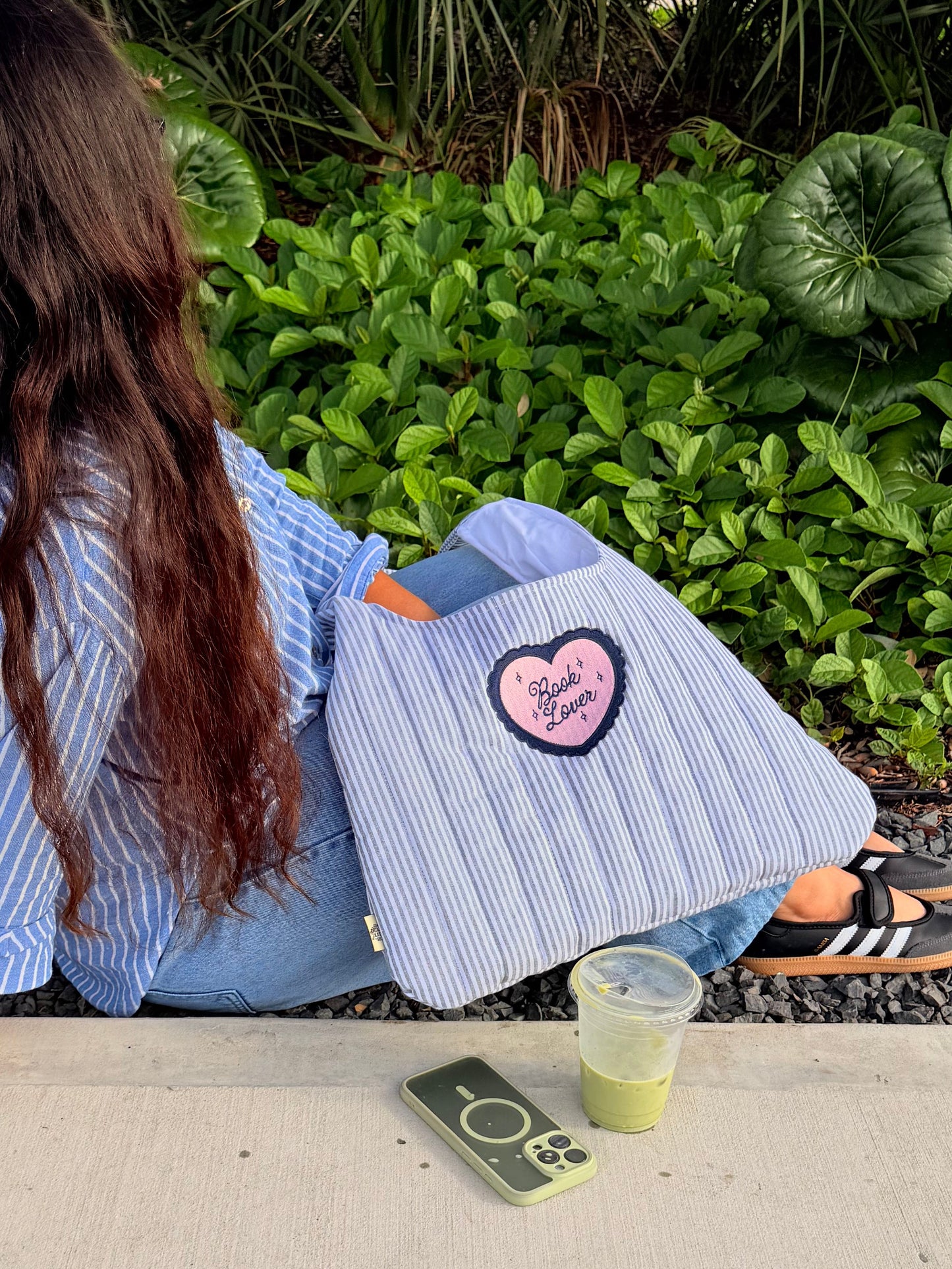 BOOK LOVER EMBROIDERED BAG