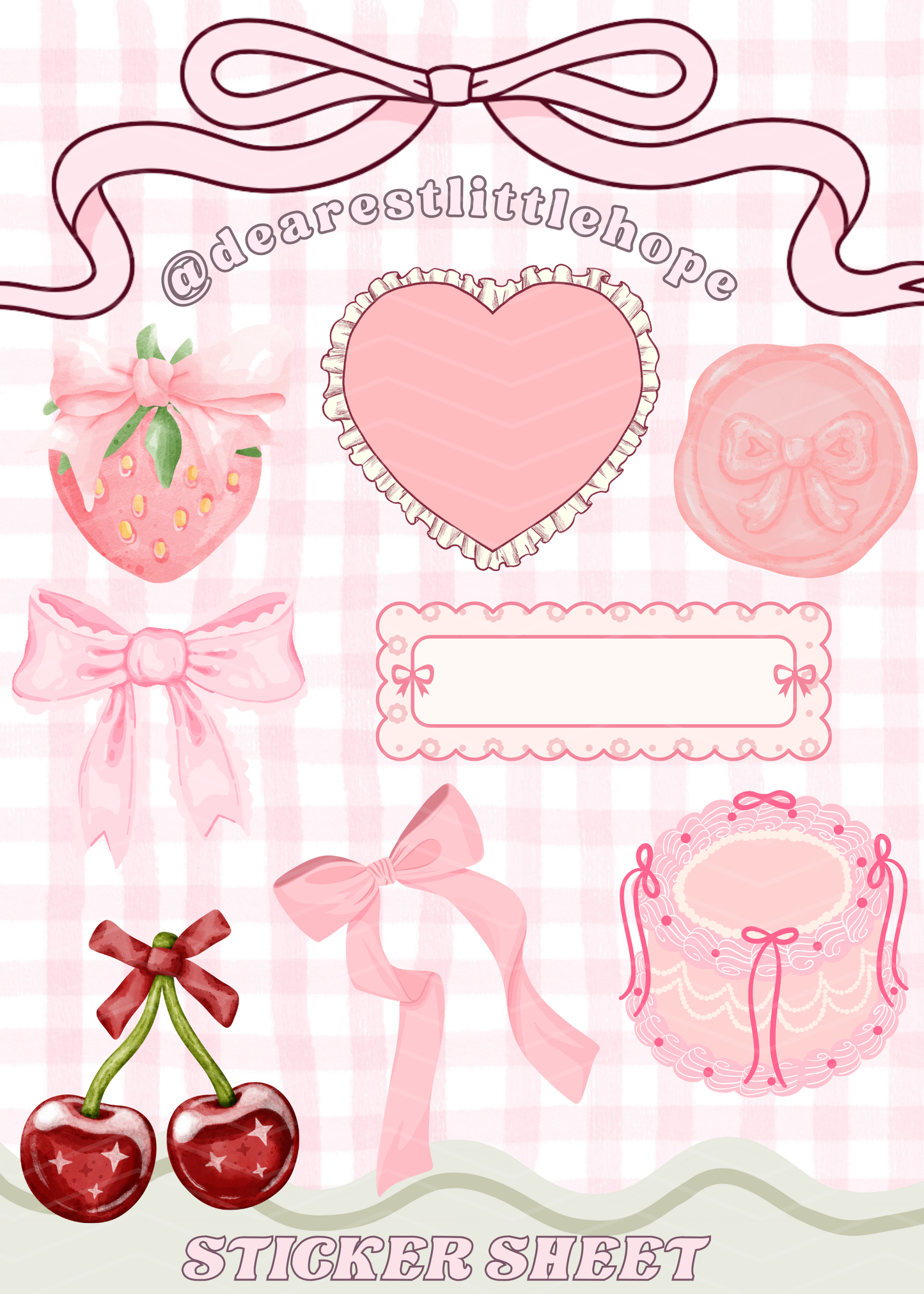 COQUETTE STICKER SHEET (5X7IN)