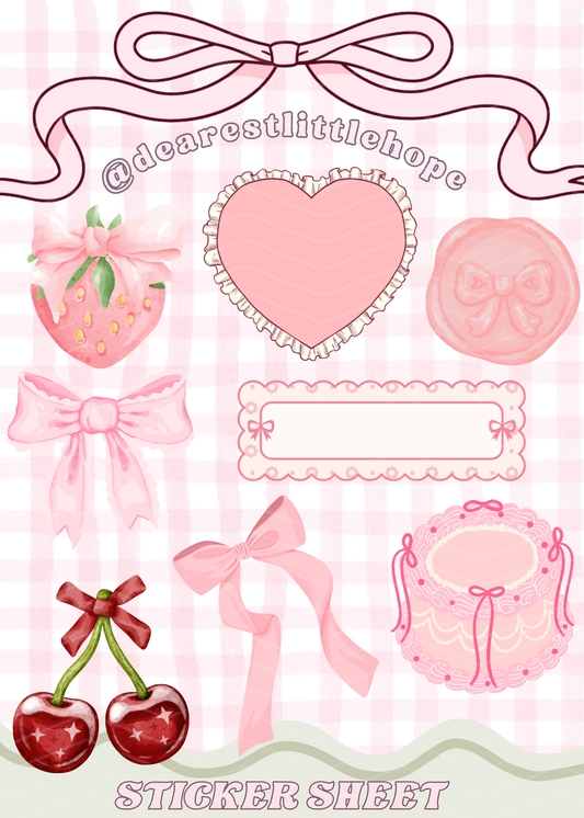 COQUETTE STICKER SHEET (5X7IN)