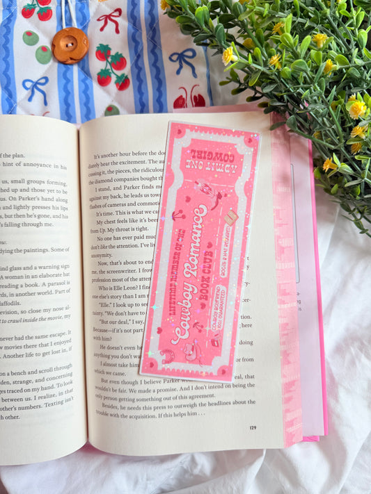 COWBOY ROMANCE ADMIT ONE HOLOGRAPHIC BOOKMARK