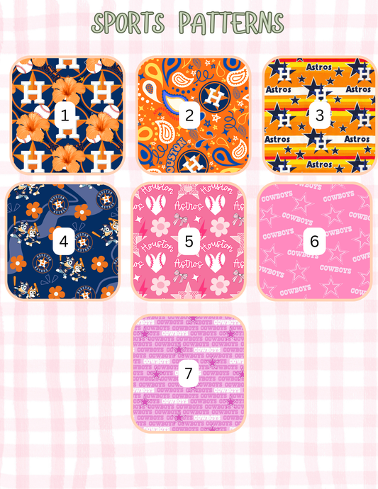 SPORTS PATTERNS ALL SIZES SLEEVES/POUCHES