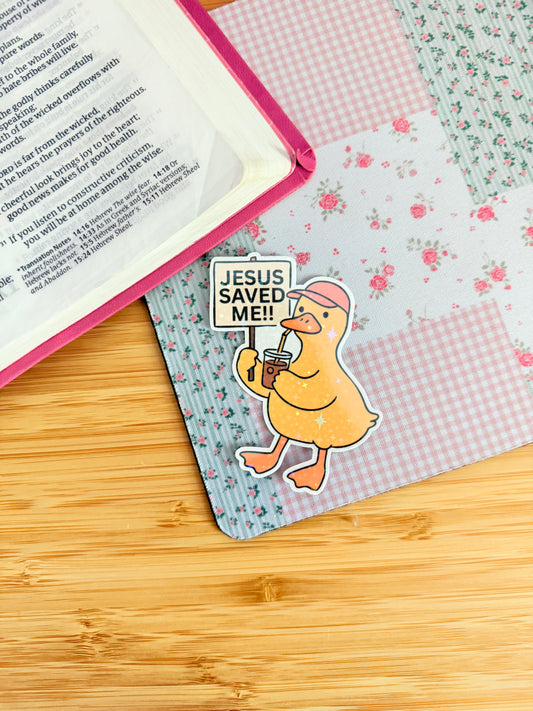 JESUS SAVED ME HOLOGRAPHIC STICKER