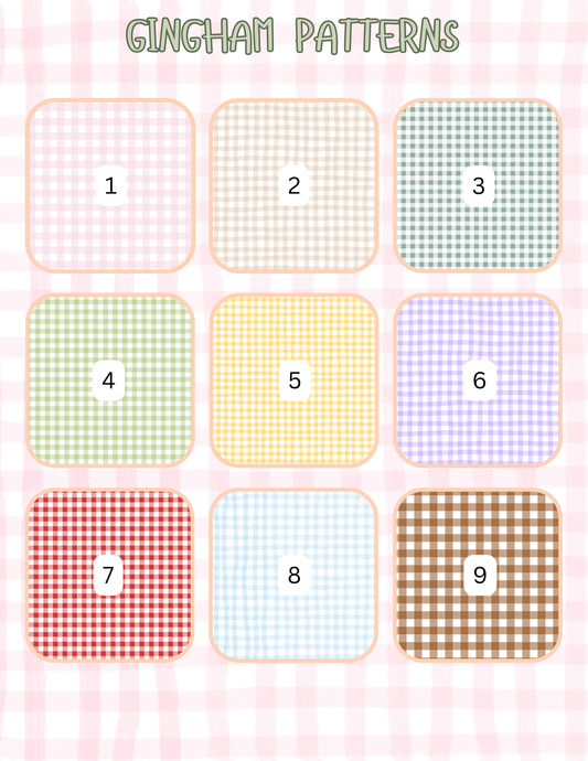 GINGHAM PATTERNS ALL SIZES SLEEVES/POUCHES