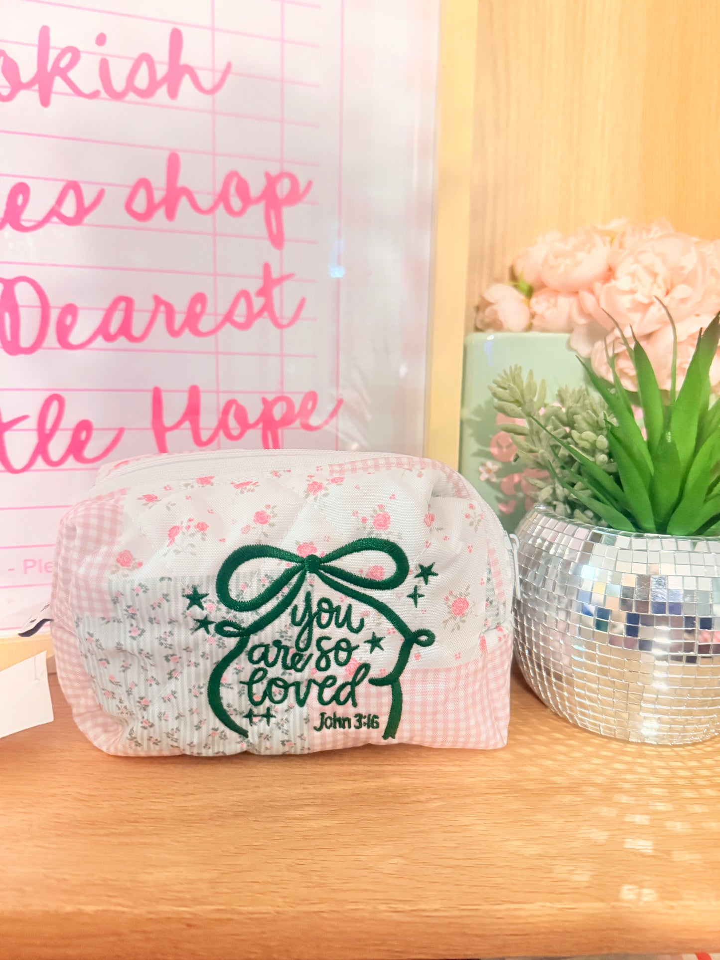 YOU ARE SO LOVED EMBROIDERED XL POUCH