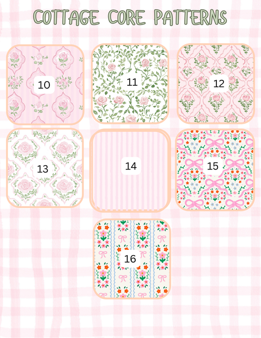 COTTAGE CORE PATTERNS ALL SIZES SLEEVES/POUCHES