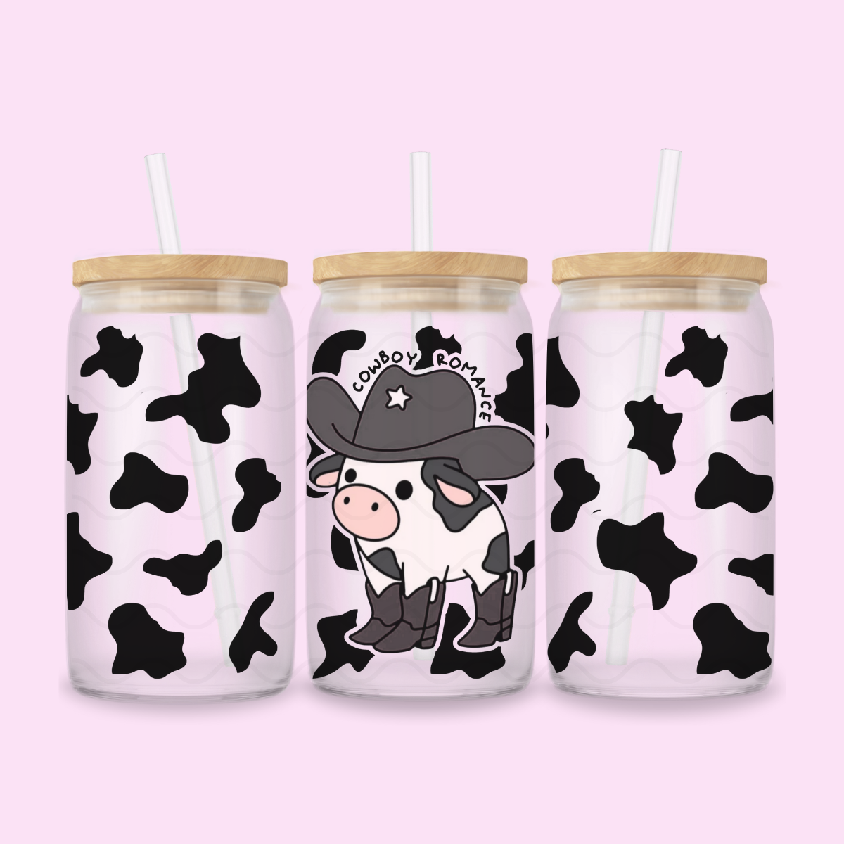 COWBOY ROMANCE GLASS CUP