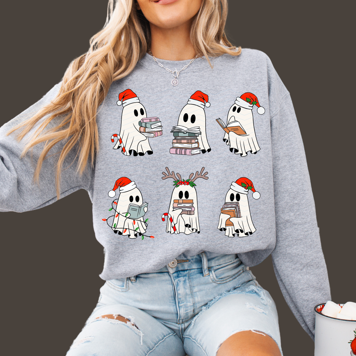 6 GHOSTS CHRISTMAS ADULT SIZE (SHIRT/CREWNECK)