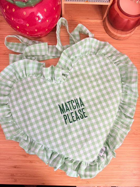 MATCHA PLEASE HEART BOOK BAG