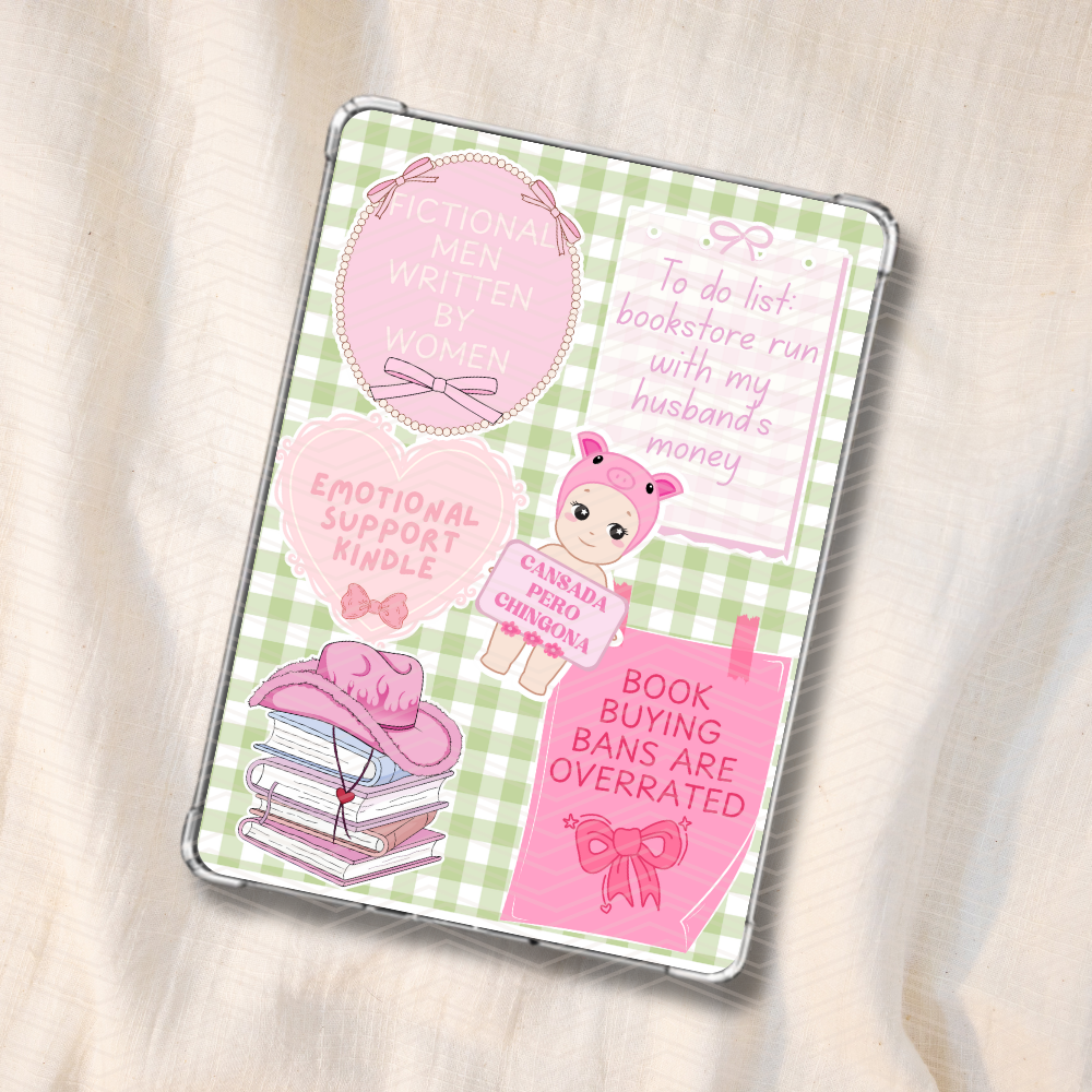 GREEN GINGHAM KINDLE INSERT