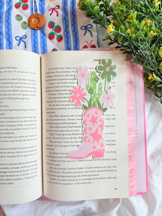 COWBOY FLOWERS HOLOGRAPHIC BOOKMARK