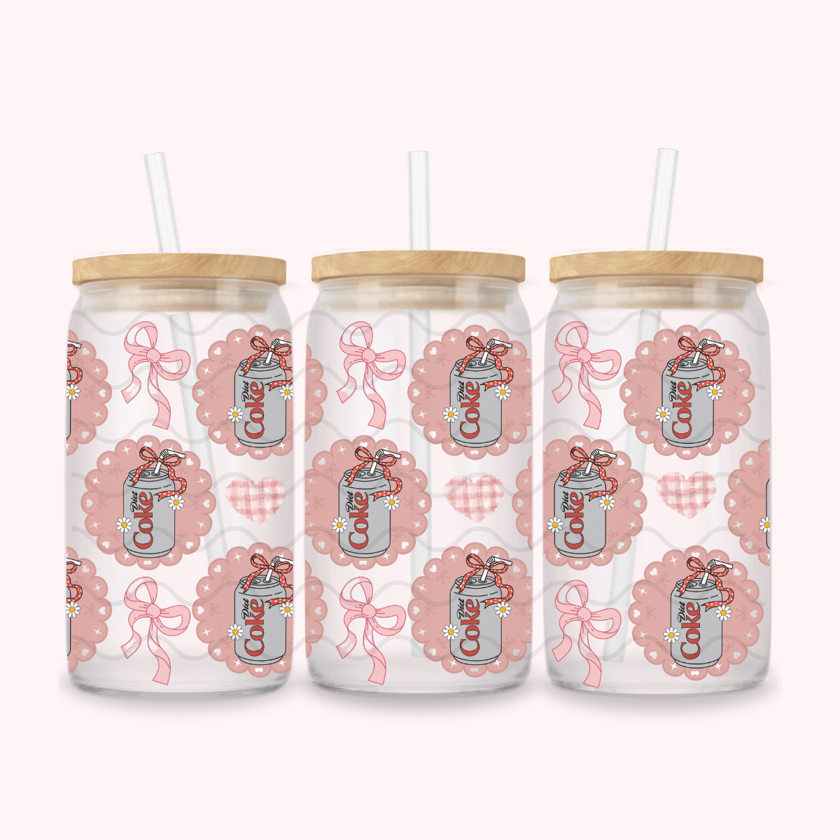 SODA WITH BOWS GLASS CUP