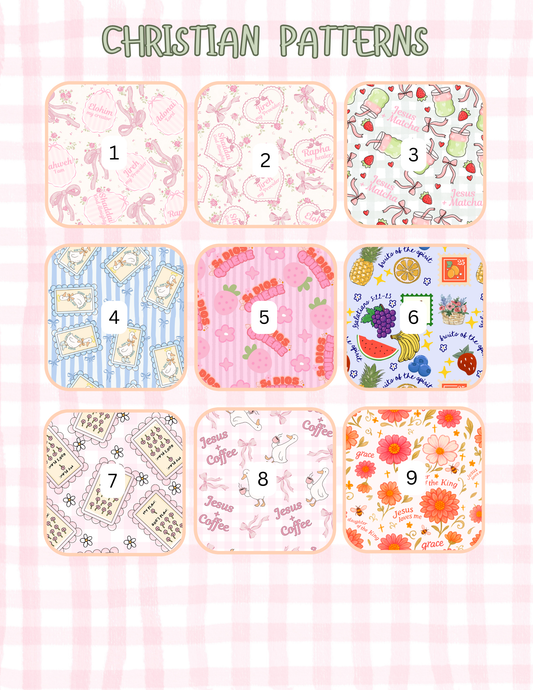 FAITH BASED/CHRISTIAN PATTERNS ALL SIZES SLEEVES/POUCHES