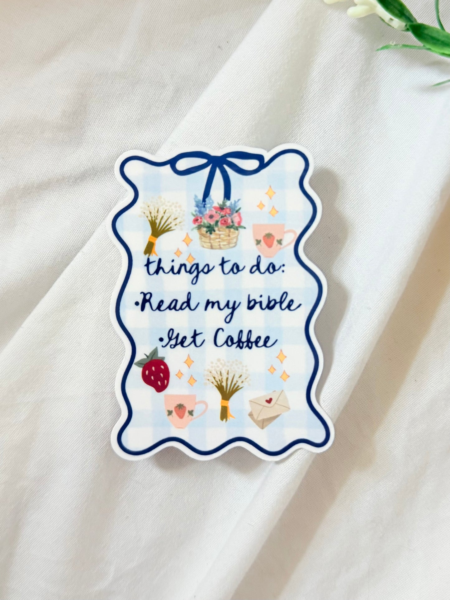 READ MY BIBLE GET COFFEE STICKER