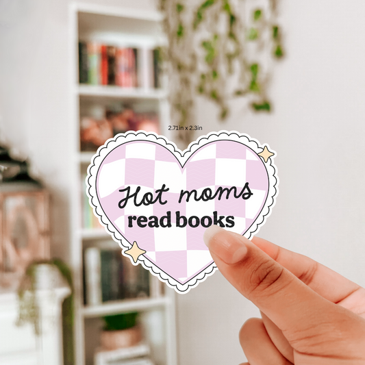 HOT MOMS READ BOOKS STICKER