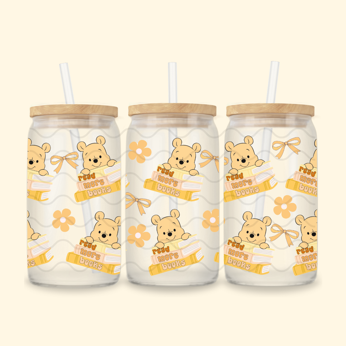 POOH BOOKISH GLASS CUP