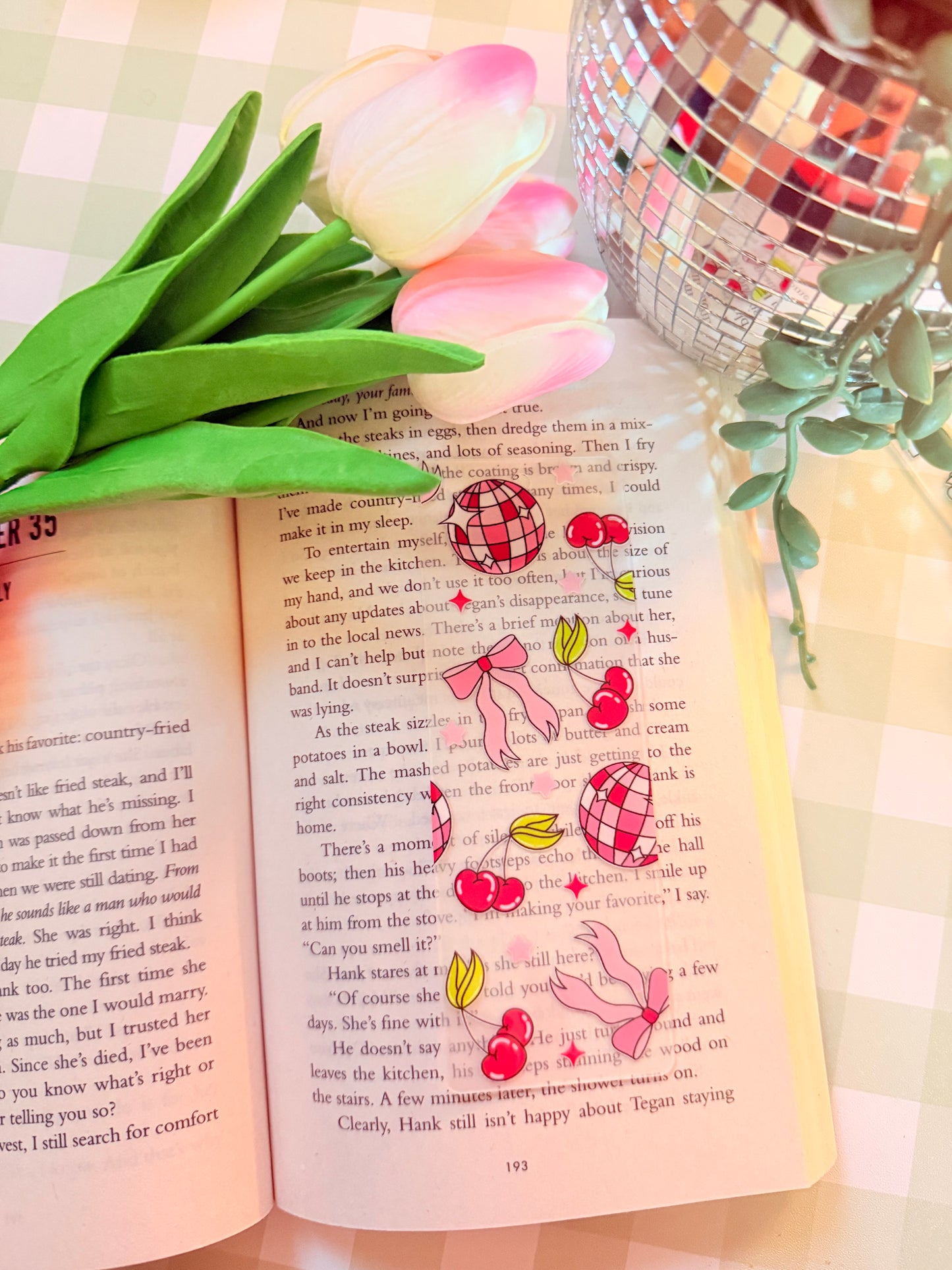 CHERRY DISCO ACRYLIC BOOKMARK