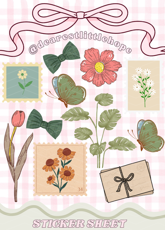 VINTAGE STICKER SHEET (5X7IN)
