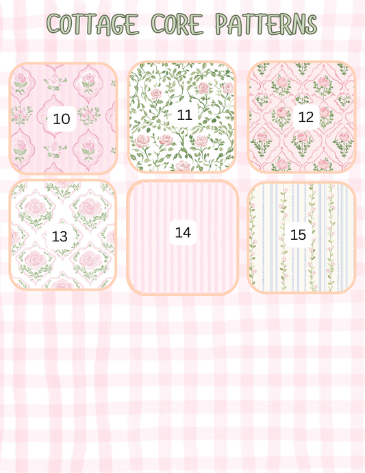 COTTAGE CORE PATTERNS ALL SIZES SLEEVES/POUCHES