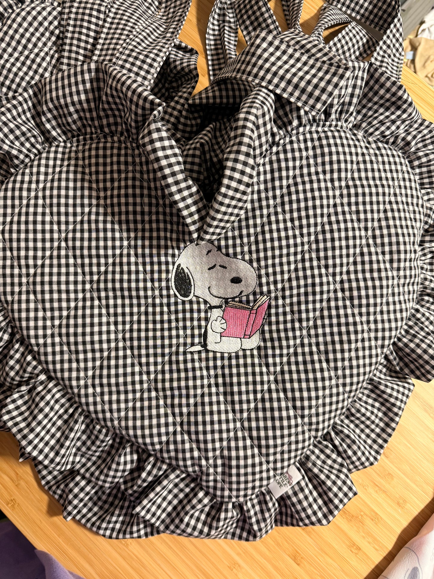 CUTE DOG BOOKISH EMBROIDERED HEART BOOK BAG