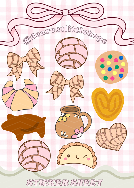 PAN DULCE STICKER SHEET (5X7IN)