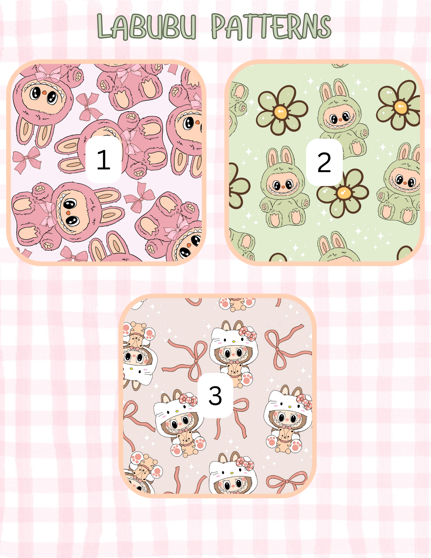 LABUBU PATTERNS ALL SIZES SLEEVES/POUCHES