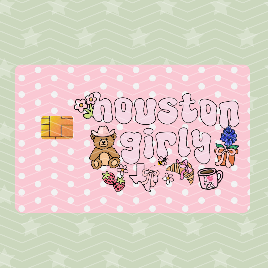 HOUSTON GIRLY CARD SKIN HOLOGRAPHIC