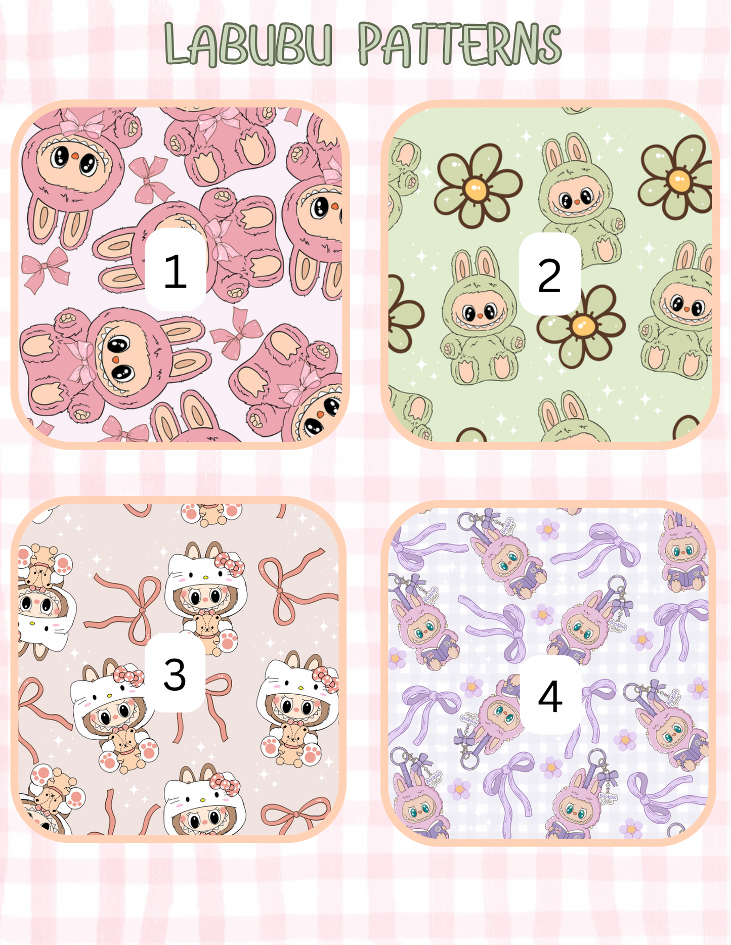 LABUBU PATTERNS ALL SIZES SLEEVES/POUCHES