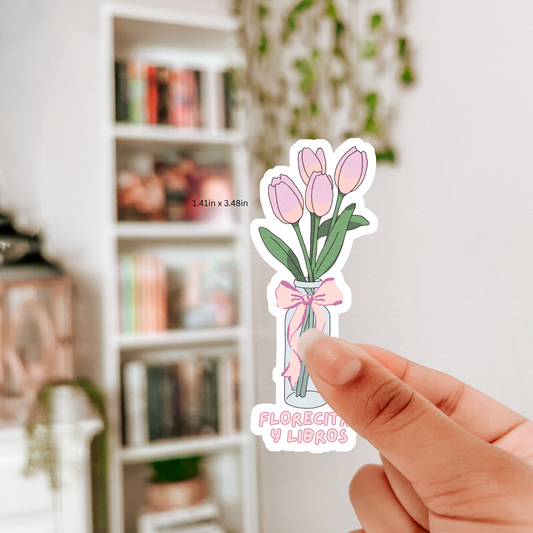 FLORECITA Y LIBROS STICKER