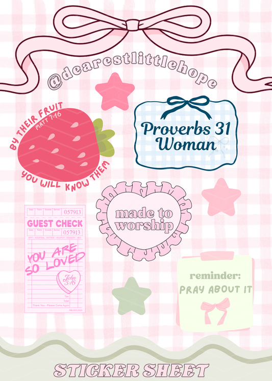 CHRISTIAN STICKER SHEET (5X7IN)