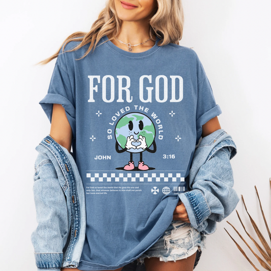 FOR GOD SO LOVED JOHN 3:16 ADULT (SHIRT/CREWNECK)