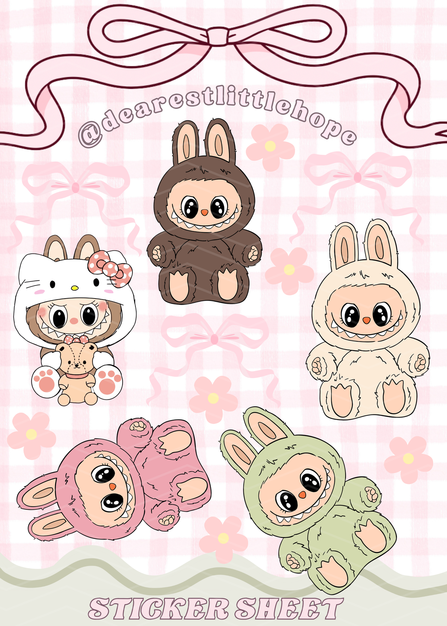 LABUBU STICKER SHEET (5X7IN)