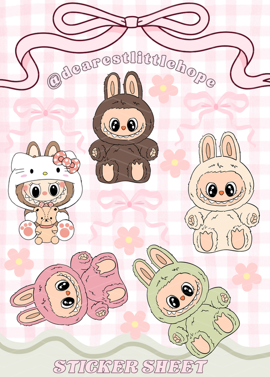 LABUBU STICKER SHEET (5X7IN)