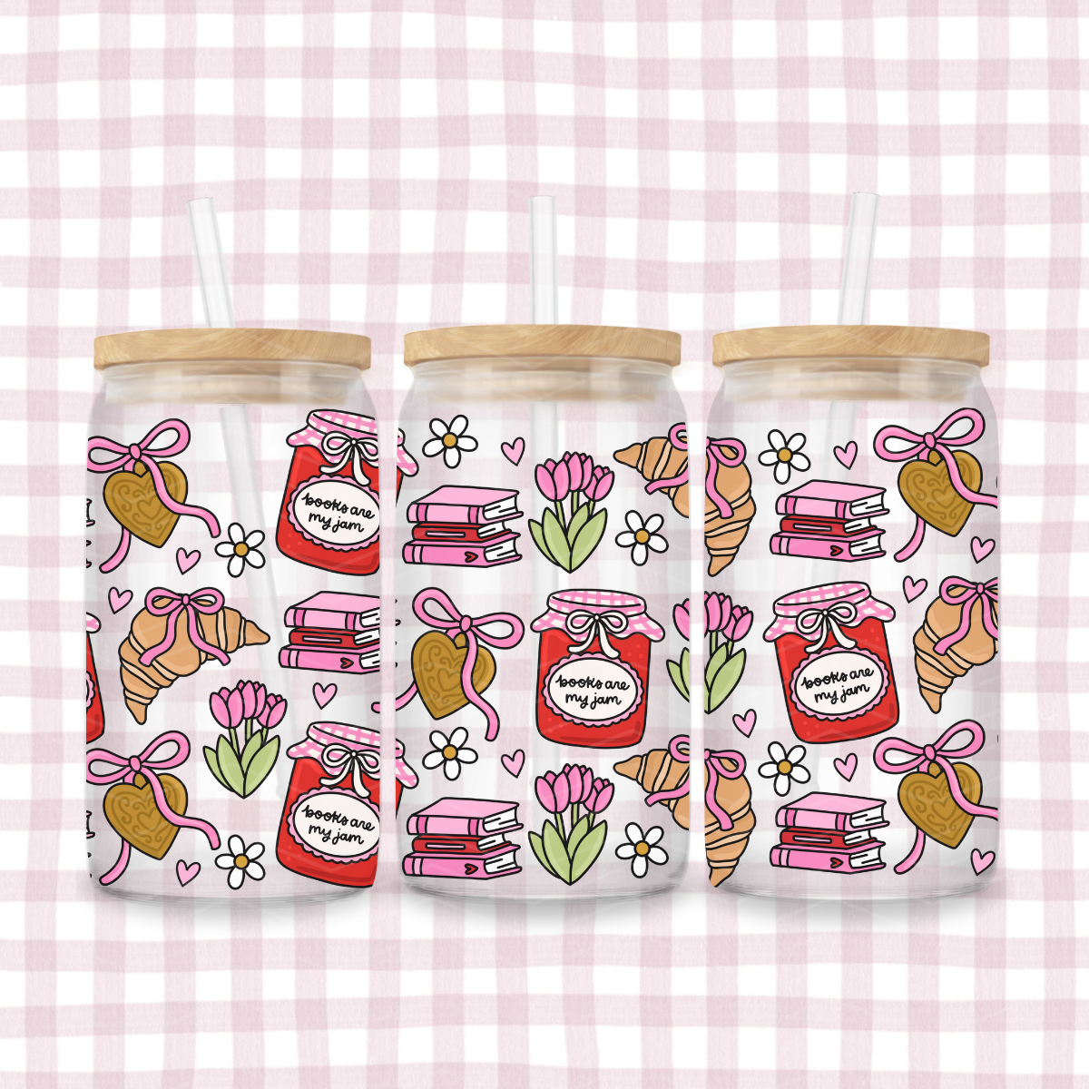 READING IS MY JAM GLASS CUP