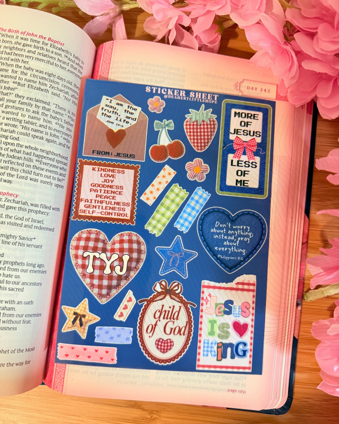 CHRISTIAN STICKER SHEET 4.58IN X 6.41IN