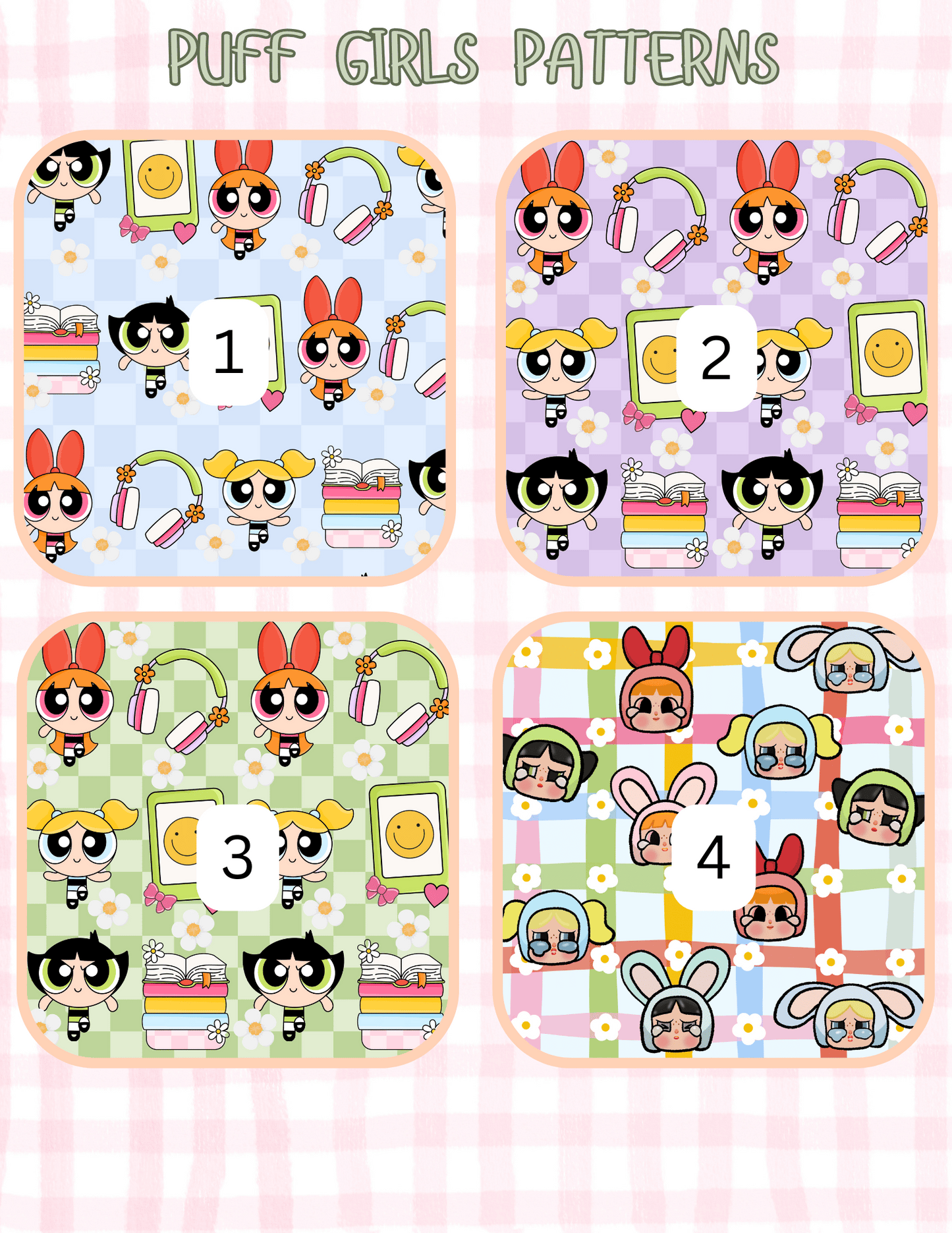 PUFF GIRLS PATTERNS ALL SIZES SLEEVES/POUCHES