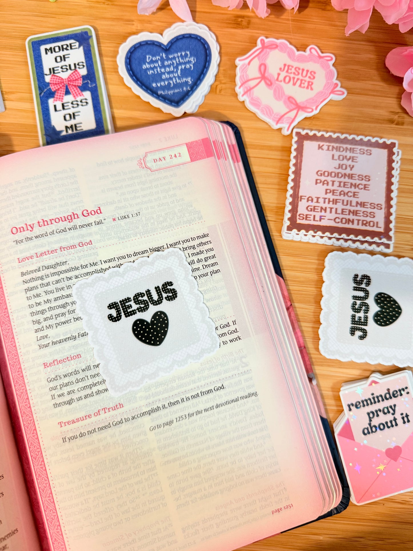 JESUS LACE POLKADOT STICKER