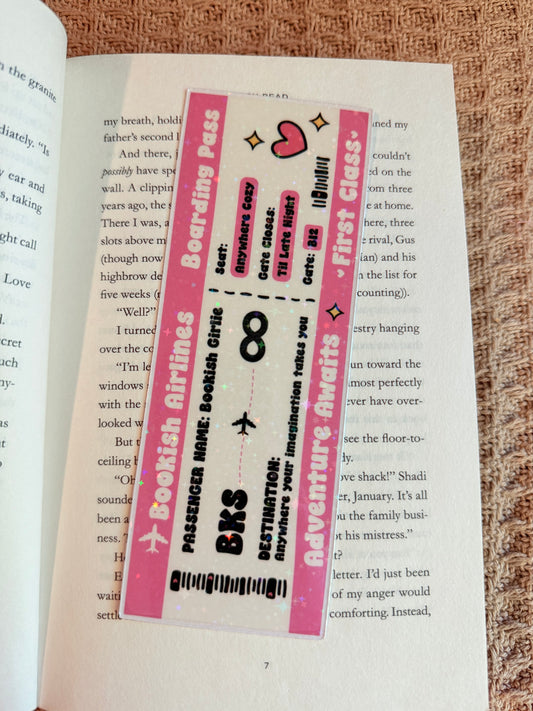 BOOKISH AIRLINE ADMIT ONE HOLOGRAPHIC BOOKMARK