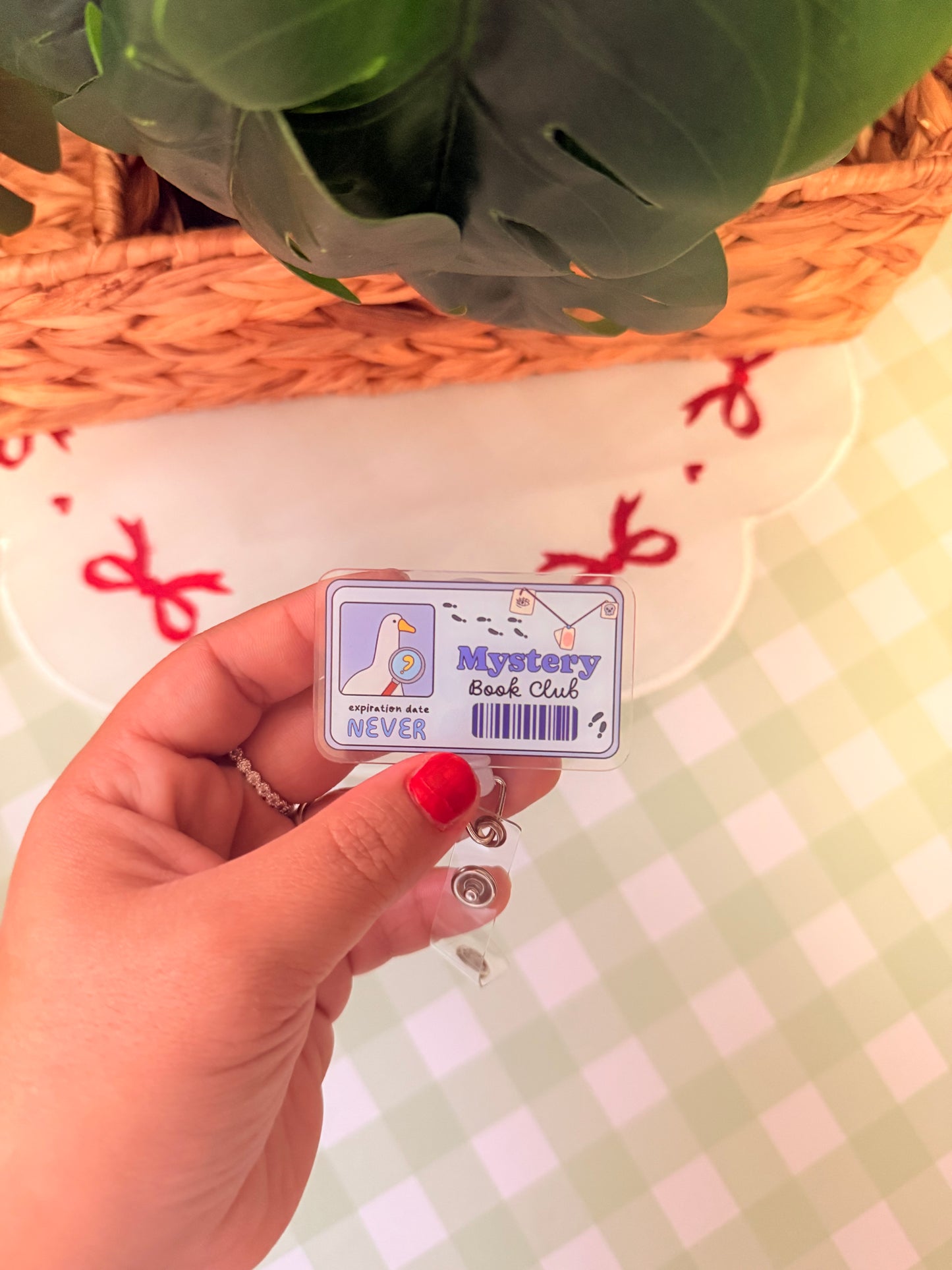 MYSTERY BOOK CLUB BADGE REEL