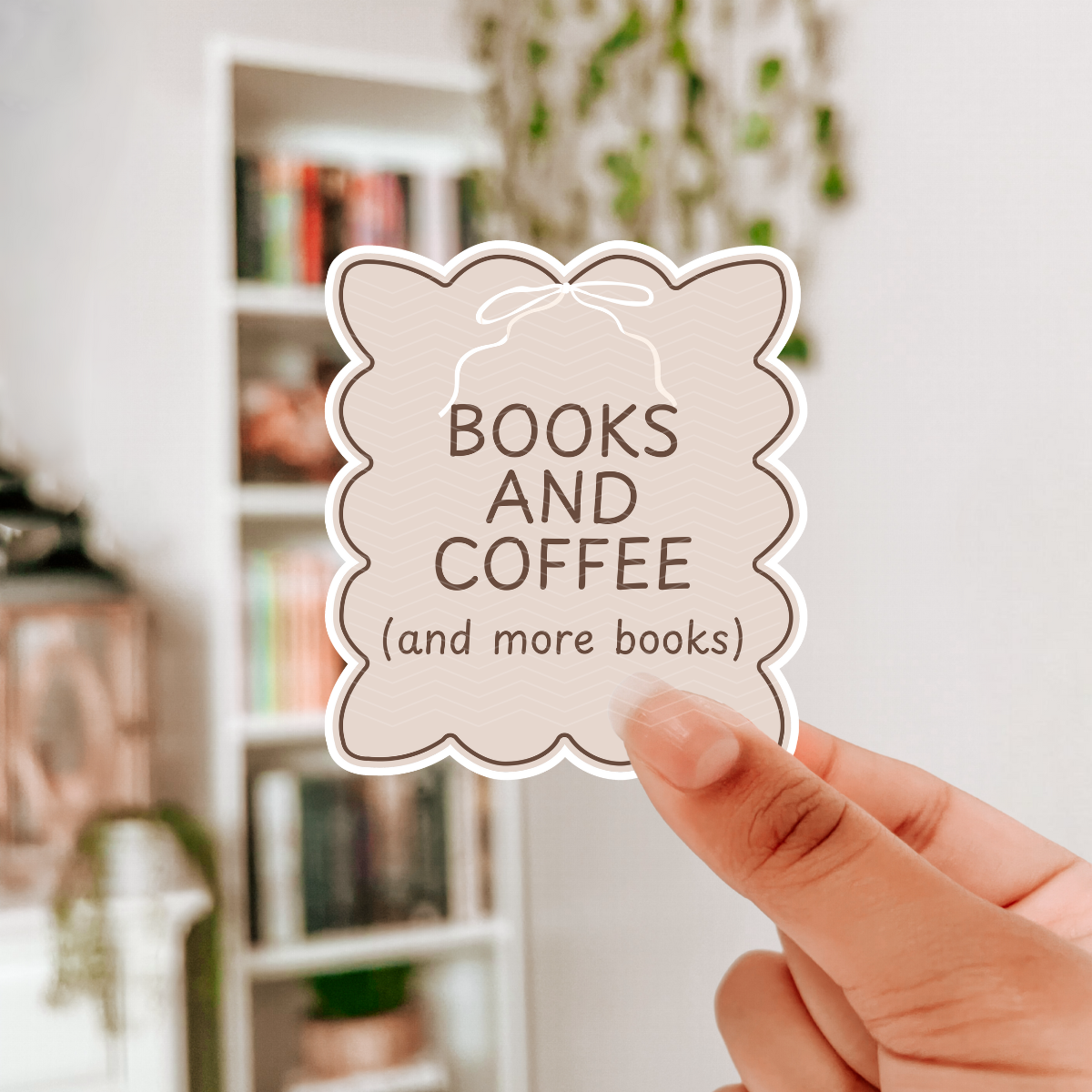 BOOKS AND COFFEE STICKER