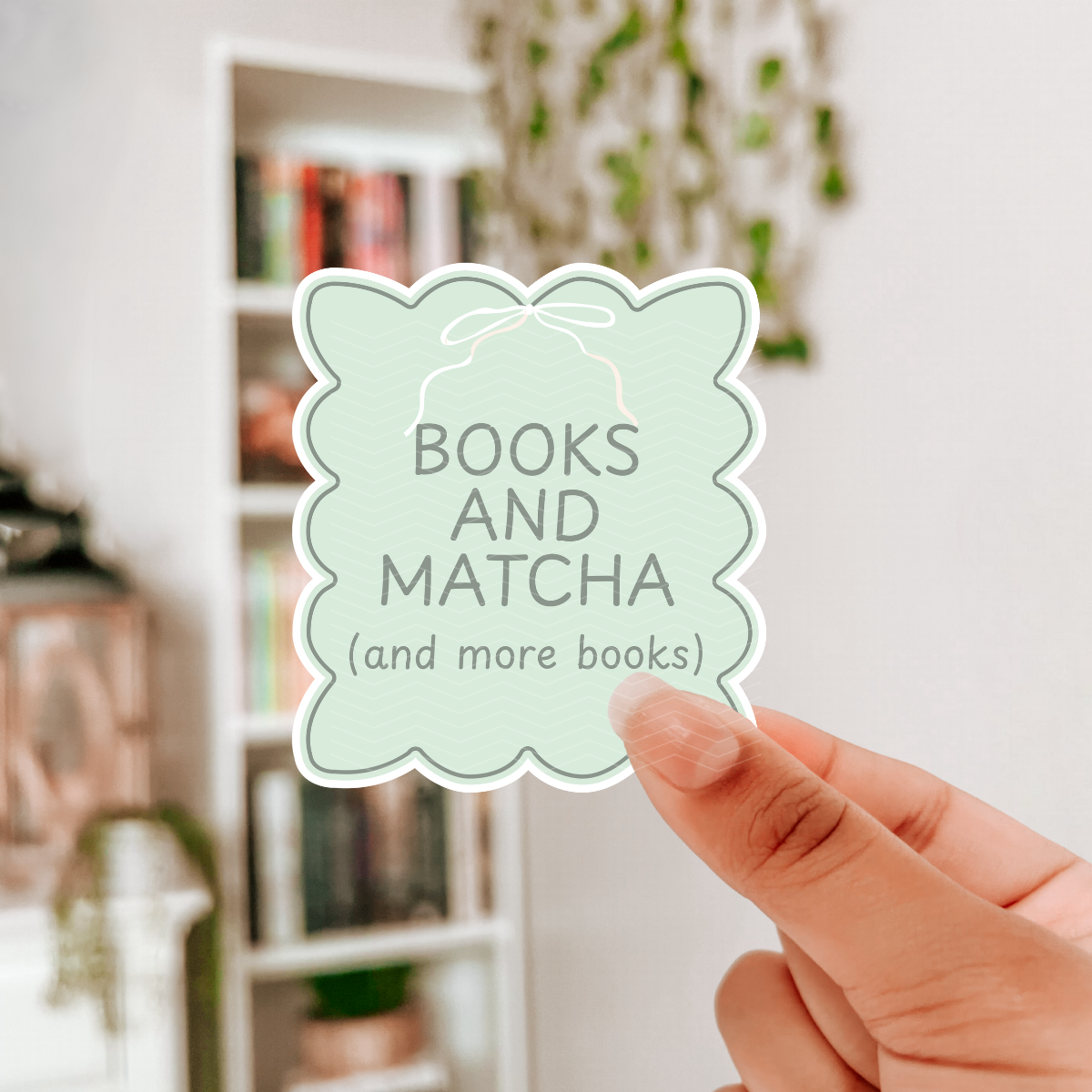 BOOKS AND MATCHA STICKER