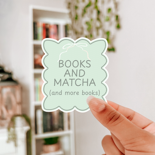 BOOKS AND MATCHA STICKER