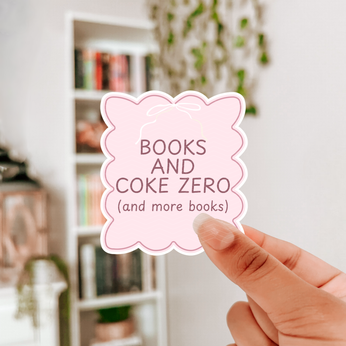 BOOKS AND COKE ZERO STICKER