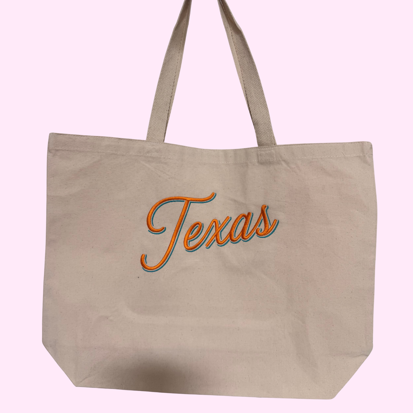 TEXAS EMBROIDERED CANVAS TOTE