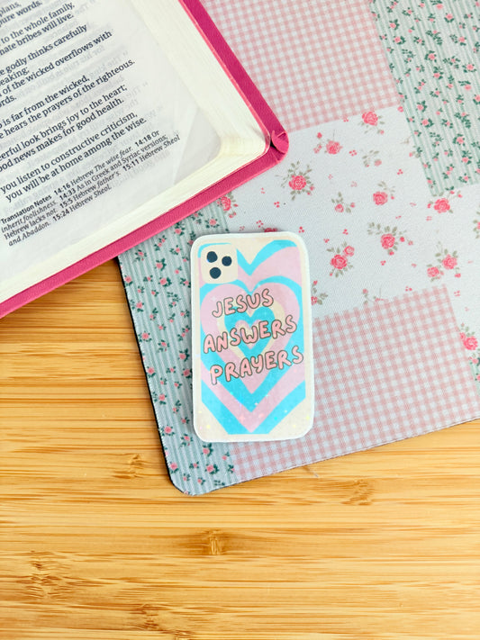 JESUS ANSWERS PRAYERS HOLOGRAPHIC STICKER