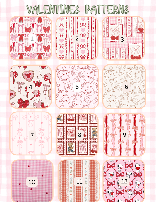 VALENTINES PATTERNS ALL SIZES SLEEVES/POUCHES