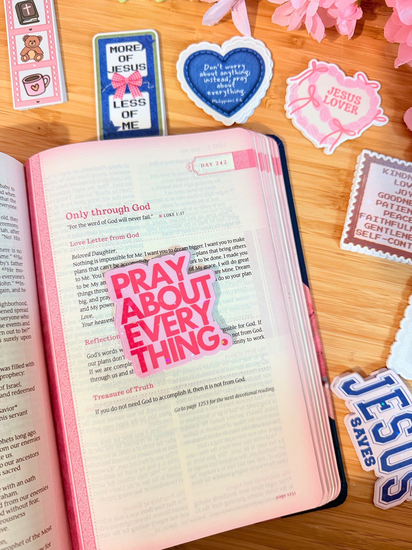 PRAY ABOUT EVERYTHING HOLOGRAPHIC STICKER